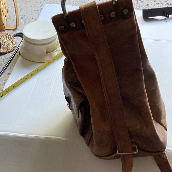 Vintage Marco Valentino backpack dark tan leather bag main image 7